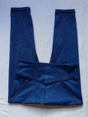 Patagonia S Bright Blue Navy  Printed Active Leggings